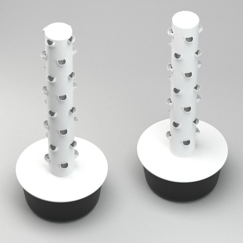 Future Growing Garden Plant Tower 3D model_2