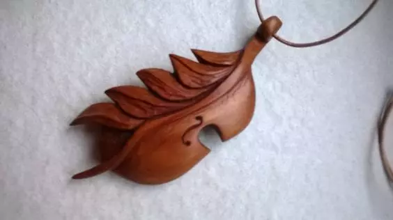 Violin leaves pendant and Heart pendant 3D model_0