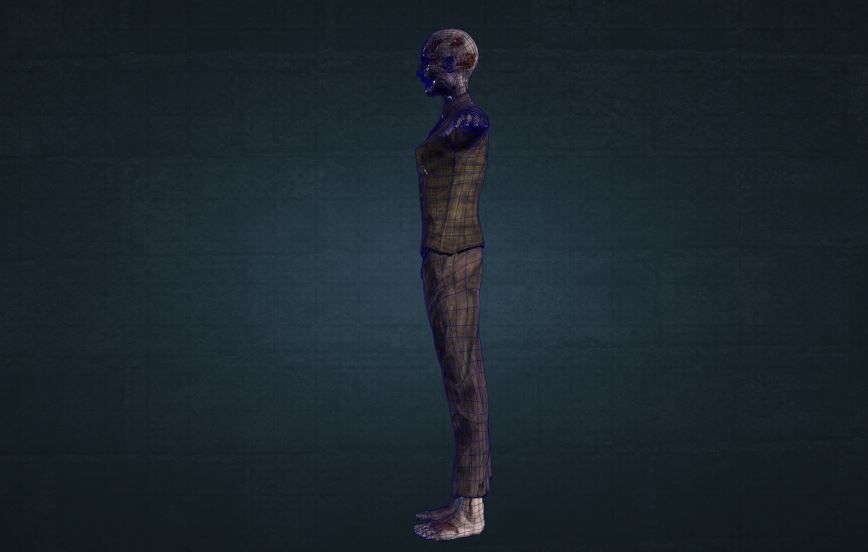 female Zombie Low-poly 3D model_10