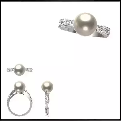 JCD Format White gold pearl set metal file for jewelry making