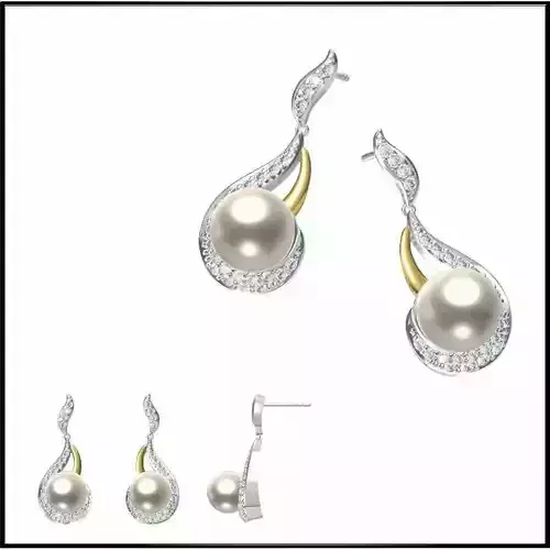 JCD Format White gold pearl set jewelry jcd programs