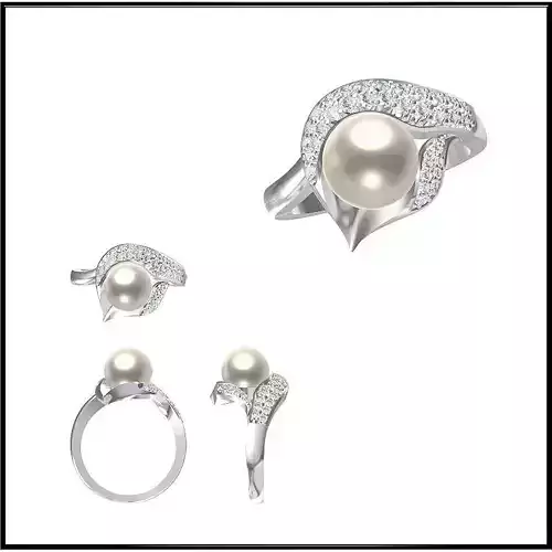 JCD Format White gold pearl set jewellery jcd design