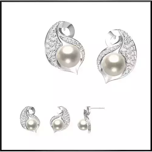 JCD Format White gold pearl set jewellery design course