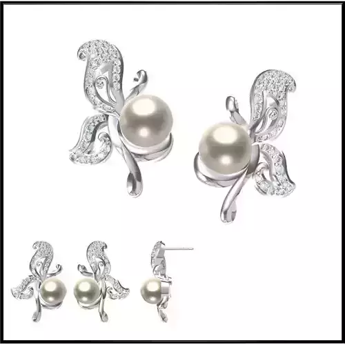 JCD Format White gold pearl set jewellery design