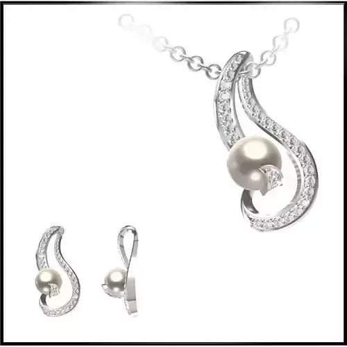 JCD Format White gold pearl set jewellery design course