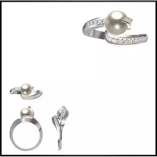 JCD Format White gold pearl set design