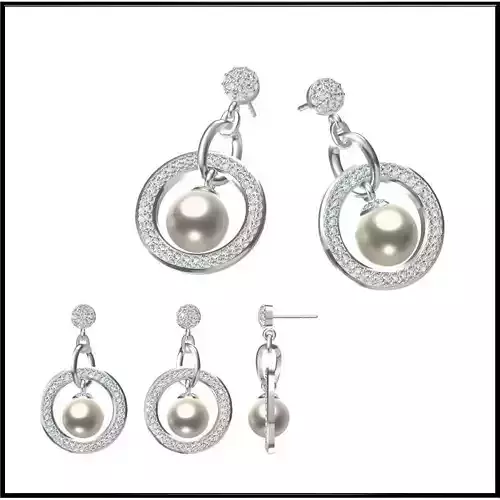 JCD White gold pearl set for sale jewelry files