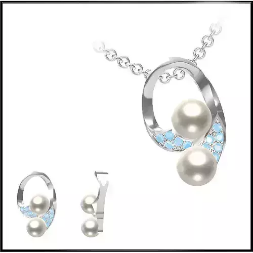 JCD Format Vintage style pearl set jewellery design