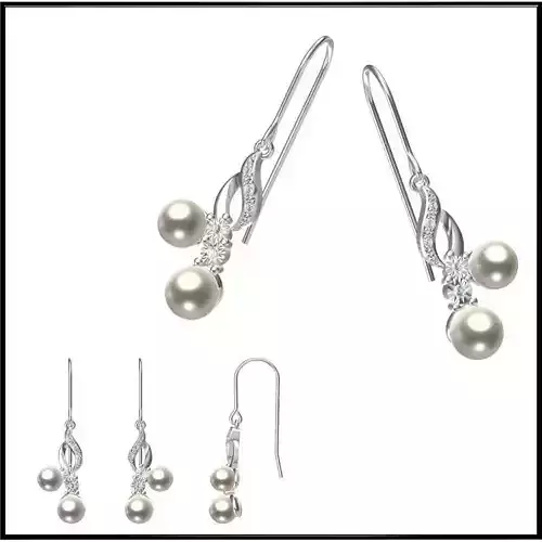 JCD Format Vintage style pearl set jcd jewelry design