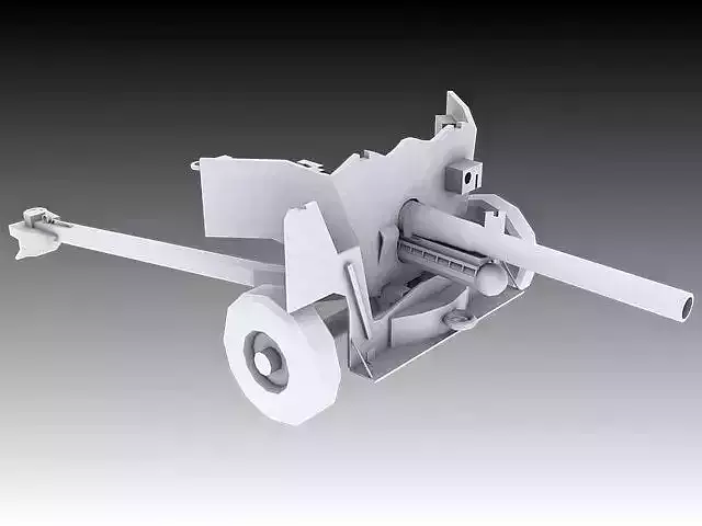 6 Pounder cannon 3D model