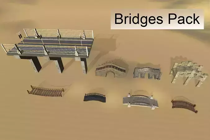 HQ Bridges Pack 3D Models