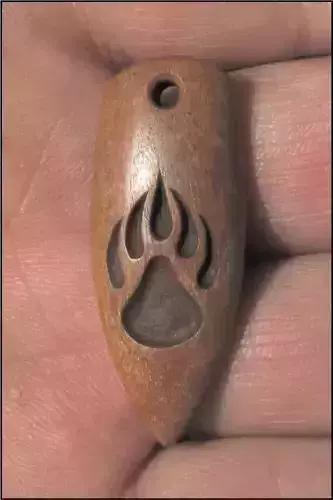 Paw wood pendant with 3 others