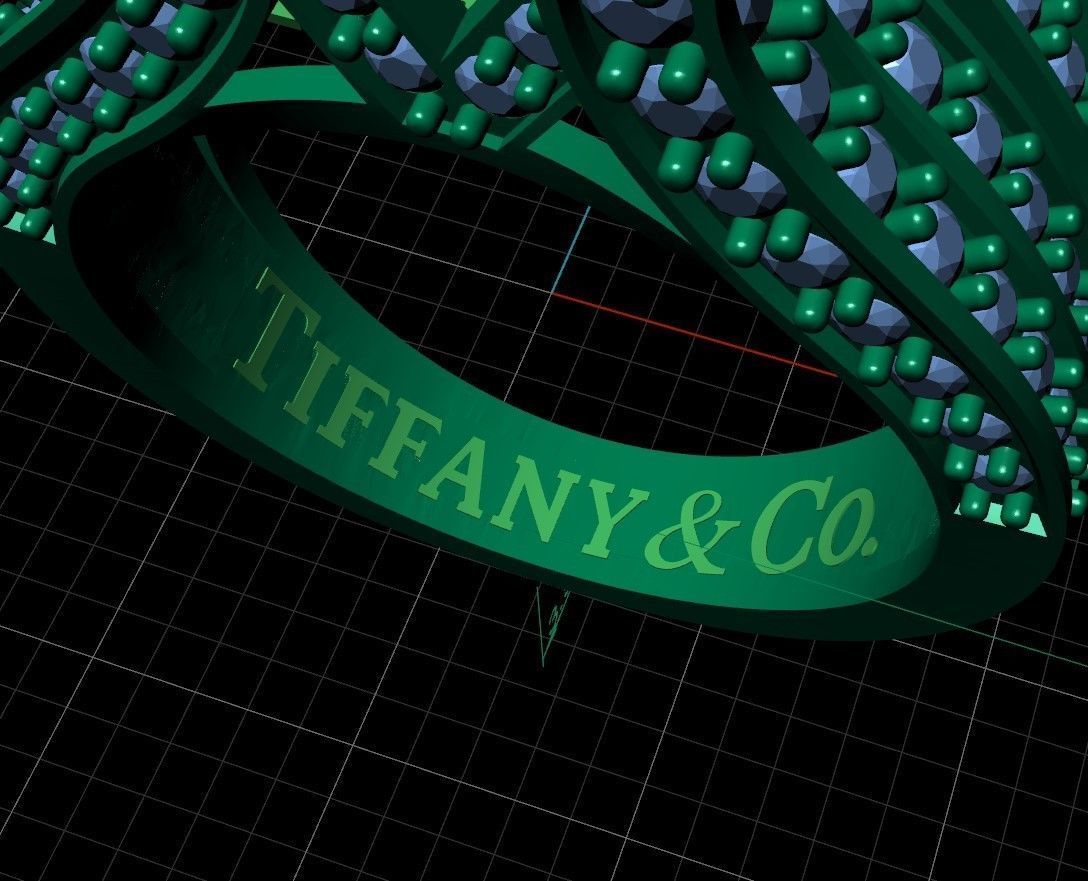 Tiffany 3Row ring many sizes 3D print model_4