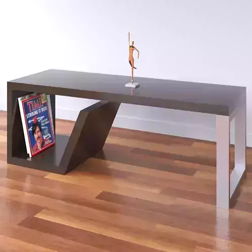 Wood and metal center table - Mesa de centro em madeira e metal 3D model