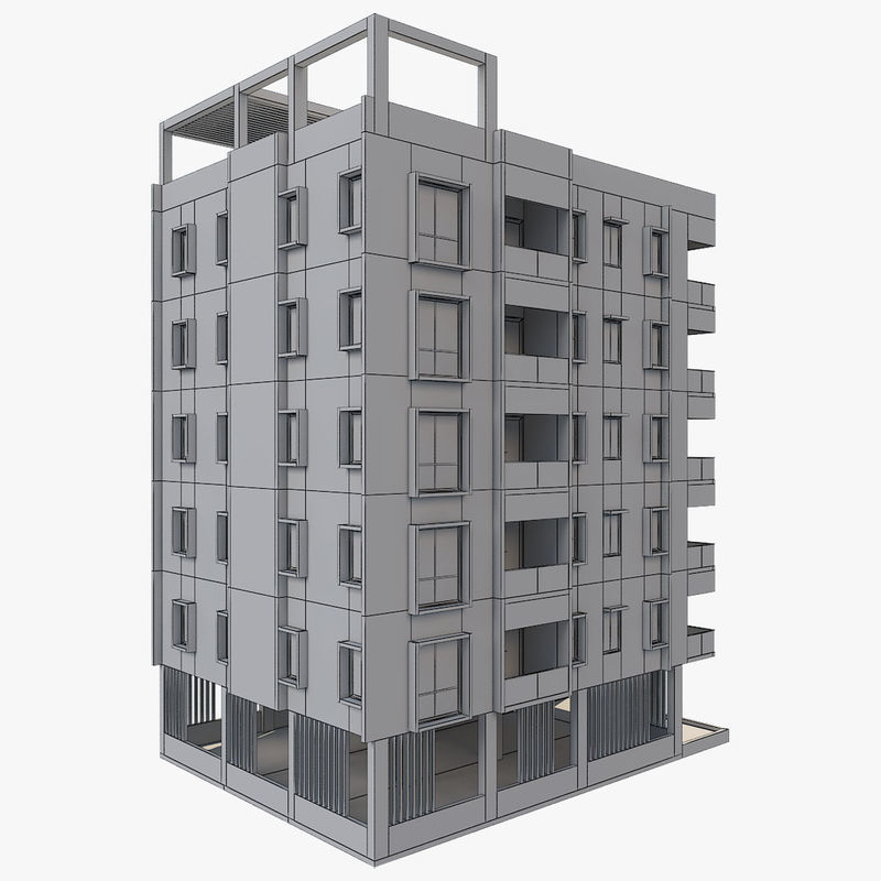 3D model Apartment Building 3D model_1