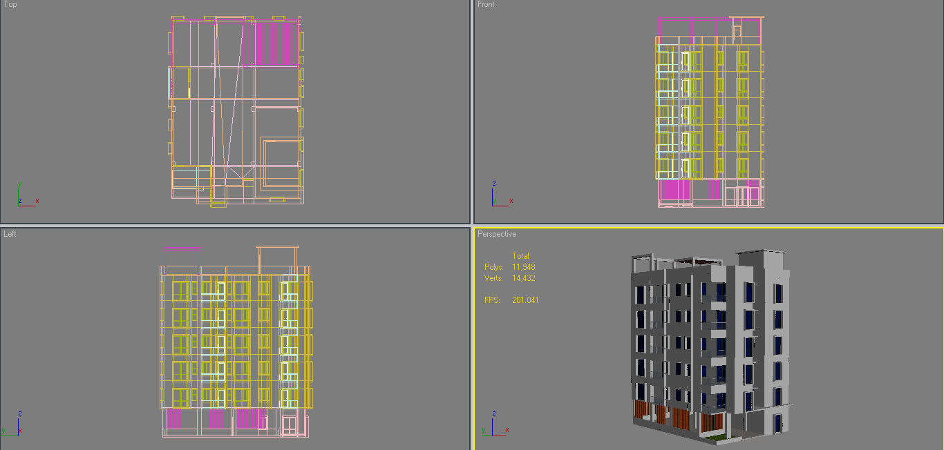 3D model Apartment Building 3D model_6
