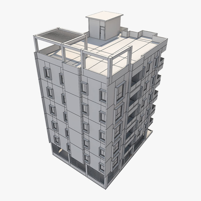 3D model Apartment Building 3D model_3