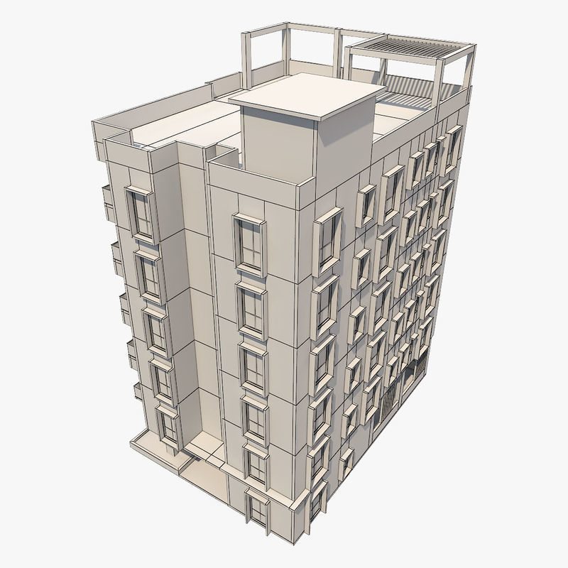 3D model Apartment Building 3D model_2