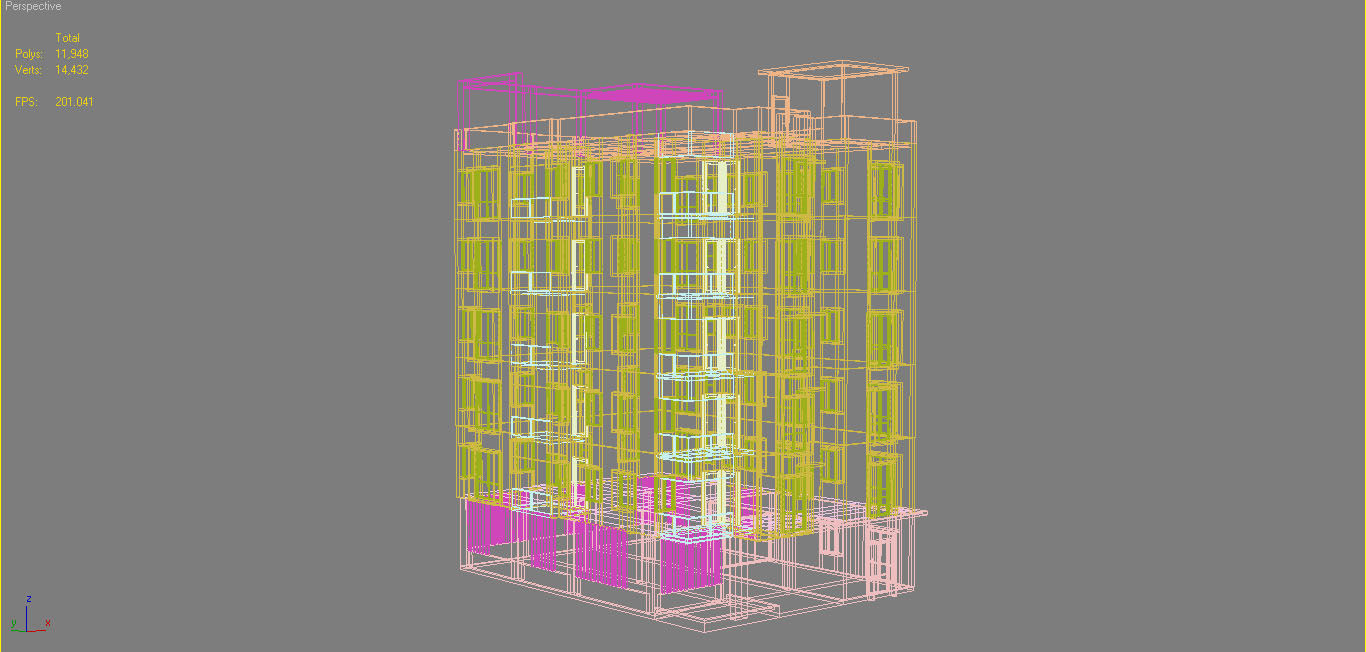 3D model Apartment Building 3D model_4