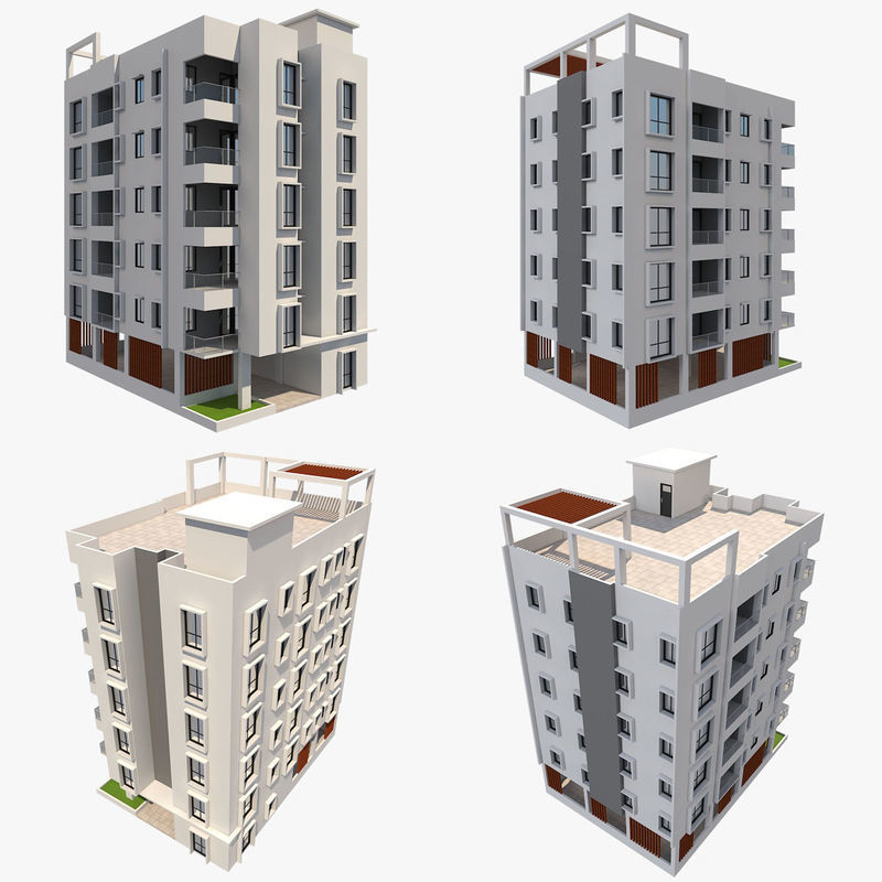 3D model Apartment Building 3D model_11
