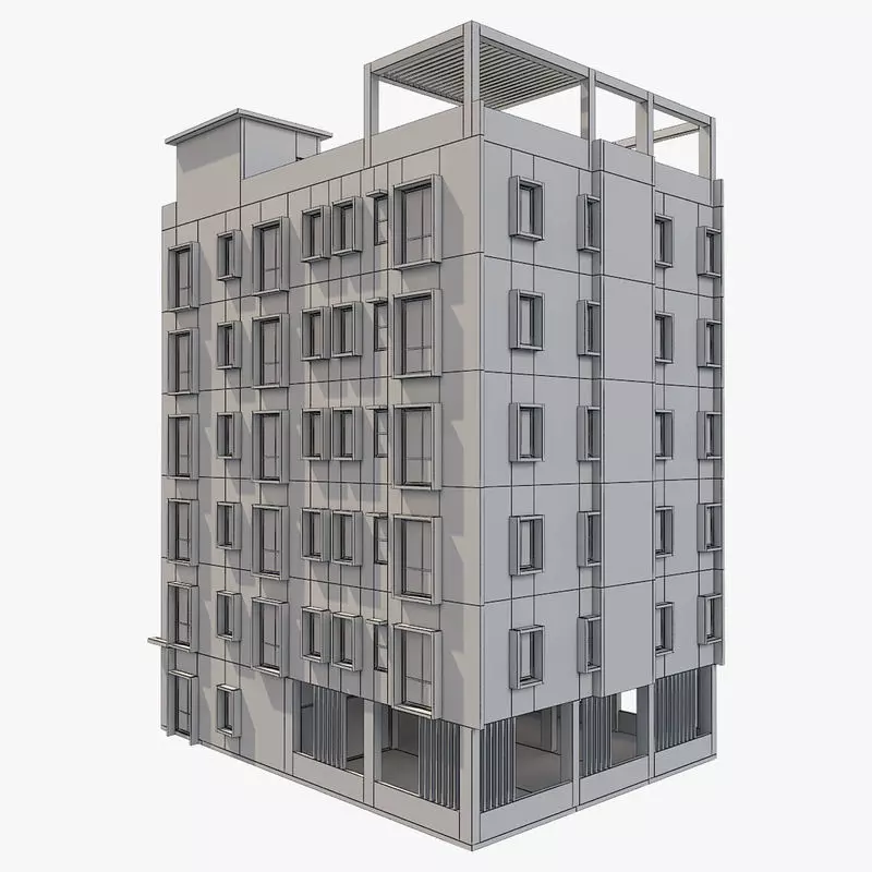 3D model Apartment Building 3D model_0