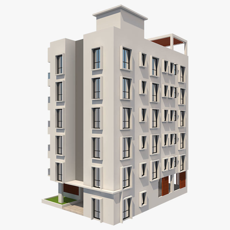 3D model Apartment Building 3D model_8