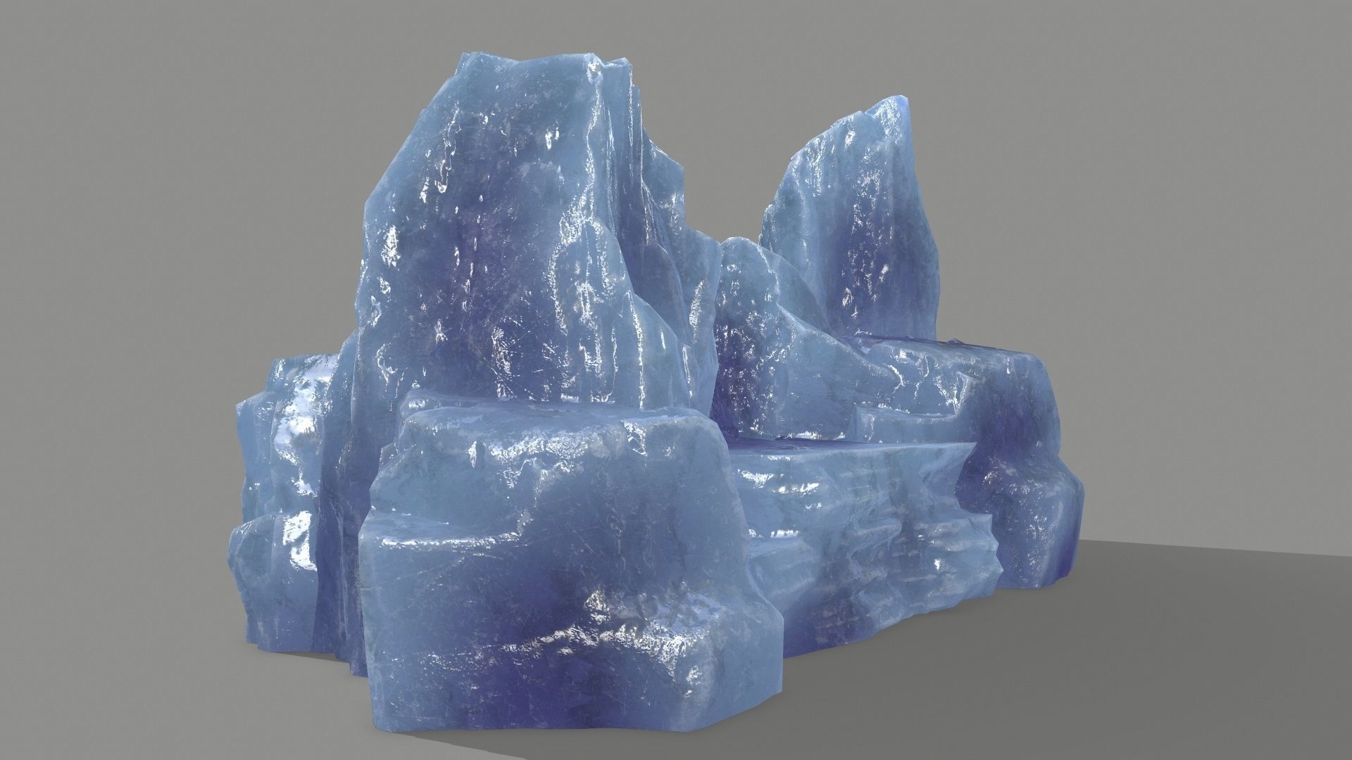 Stone crystal Low-poly 3D model_6