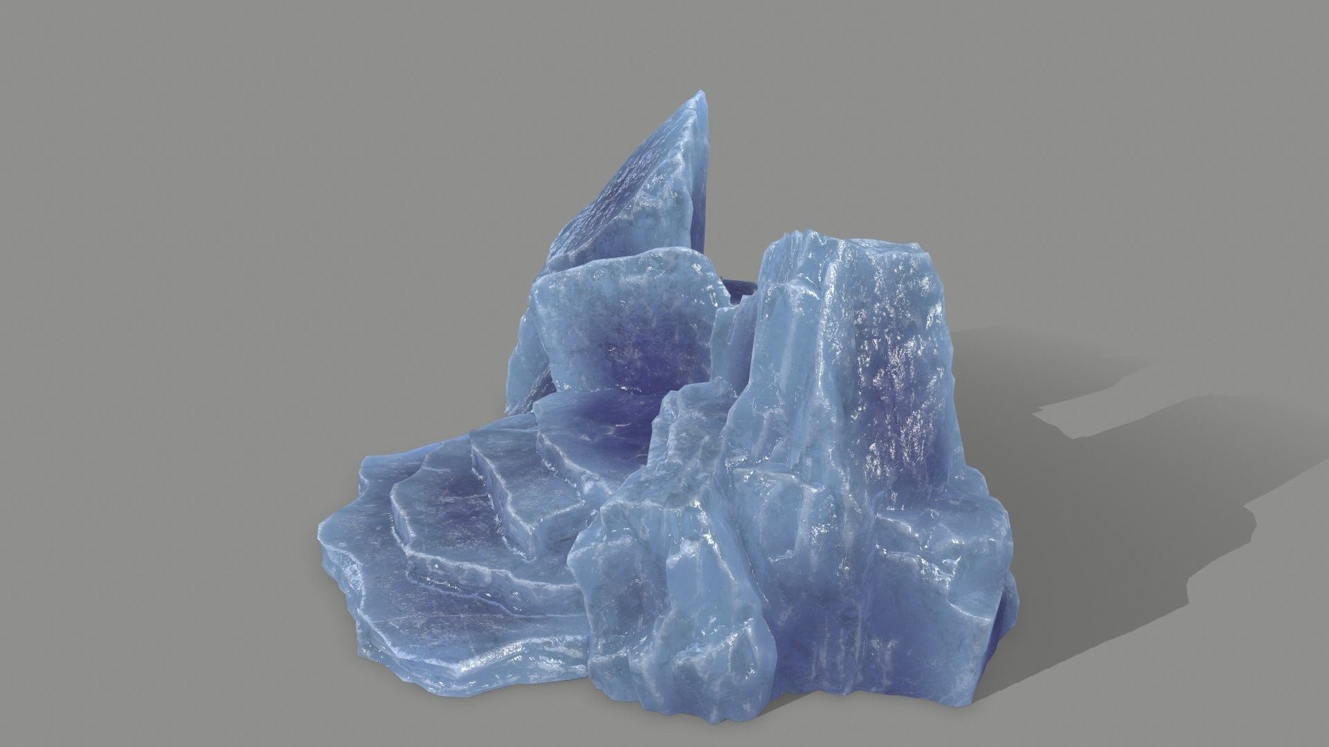 Stone crystal Low-poly 3D model_7