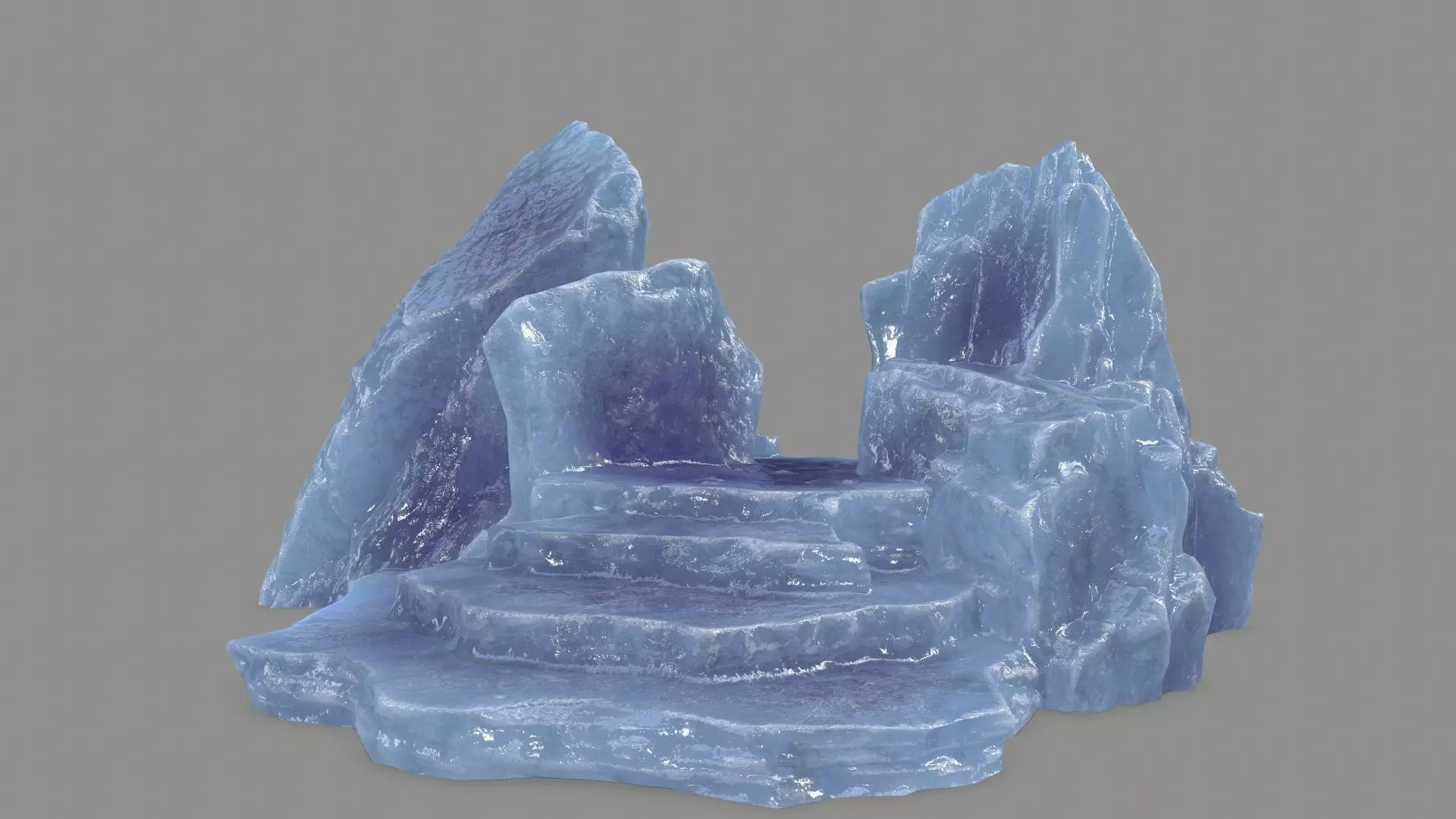 Stone crystal Low-poly 3D model_0