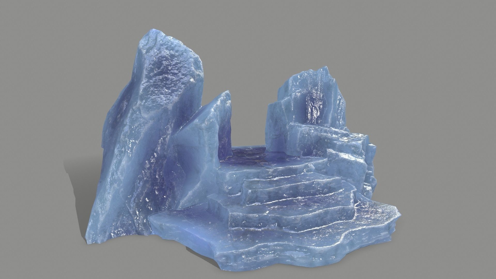 Stone crystal Low-poly 3D model_1