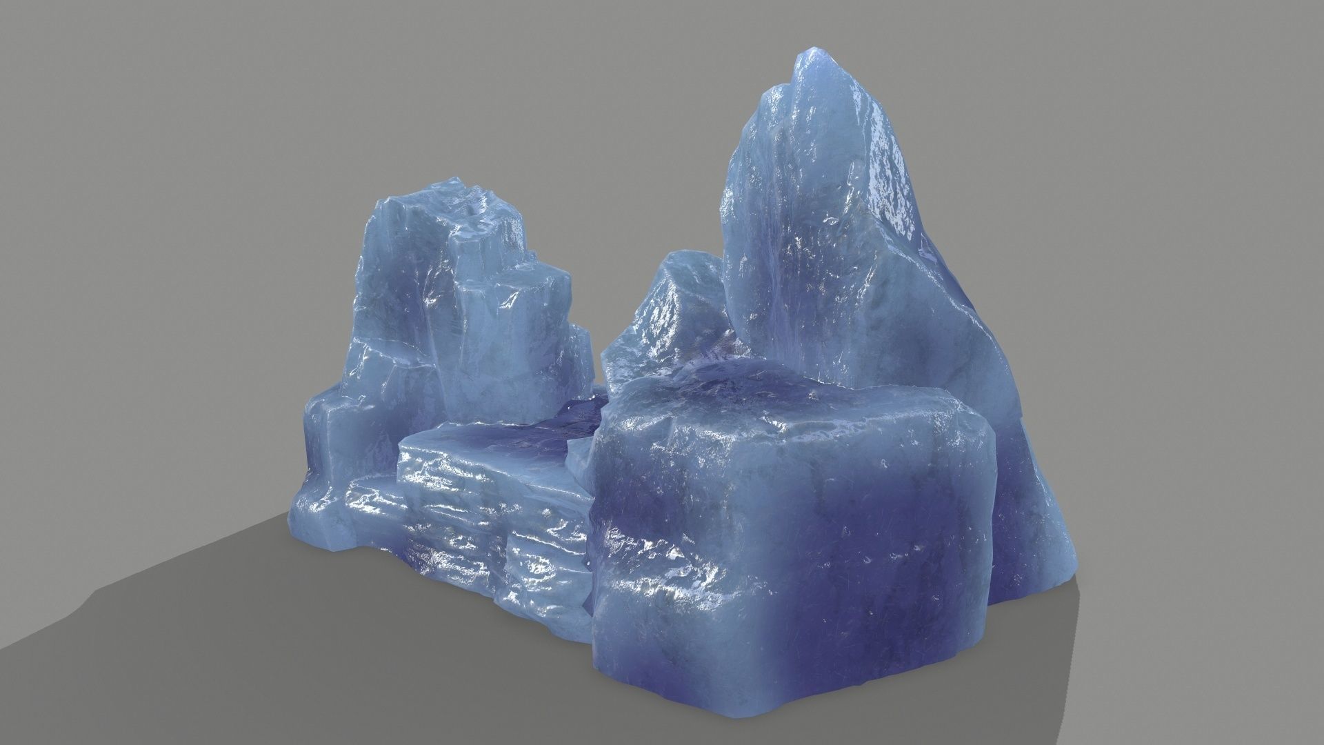 Stone crystal Low-poly 3D model_4