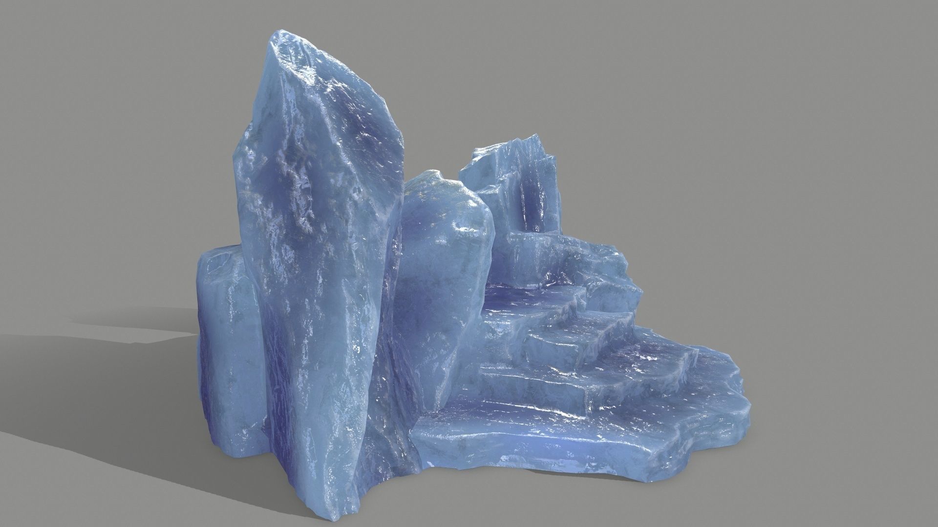 Stone crystal Low-poly 3D model_2