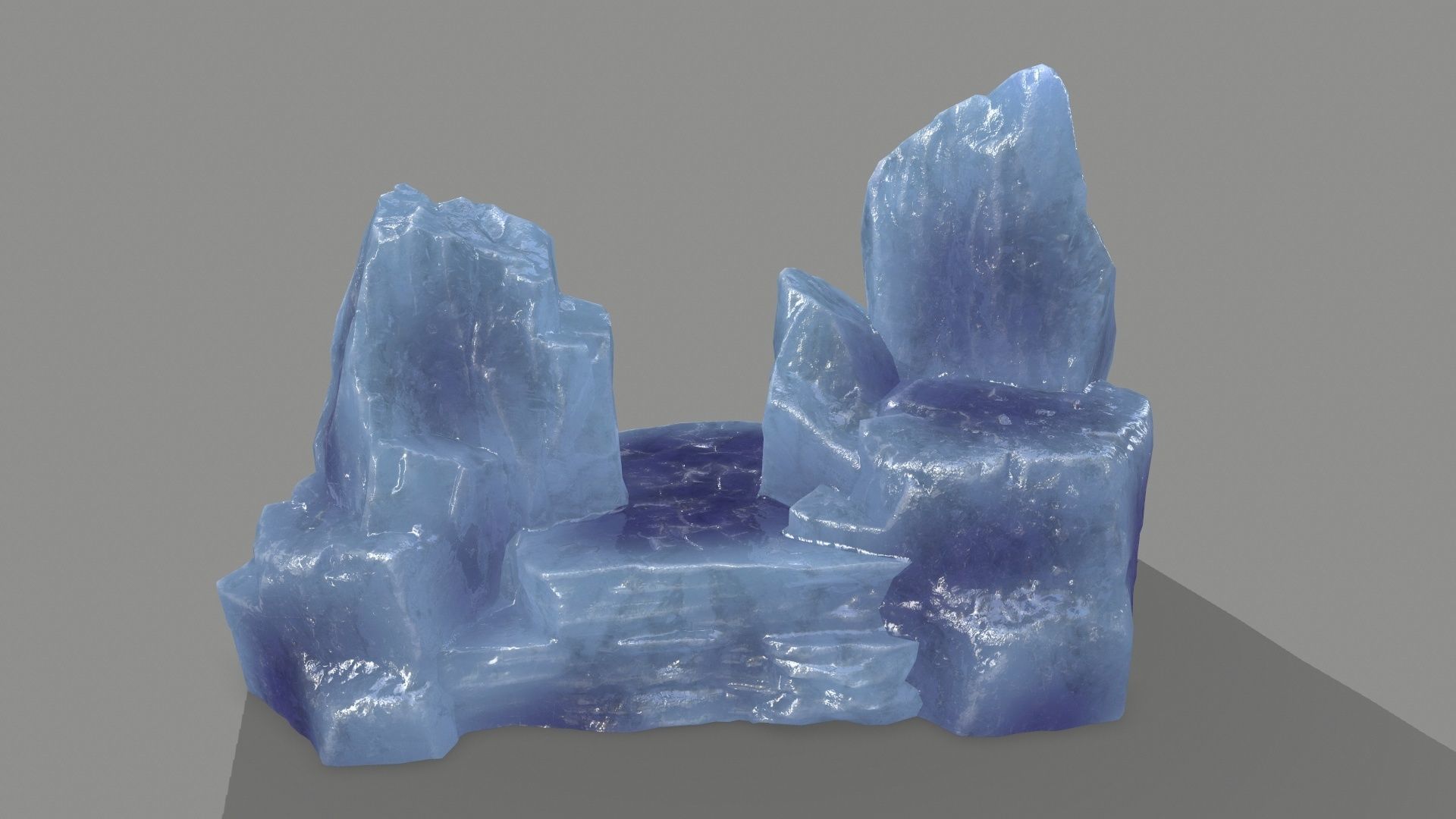 Stone crystal Low-poly 3D model_5