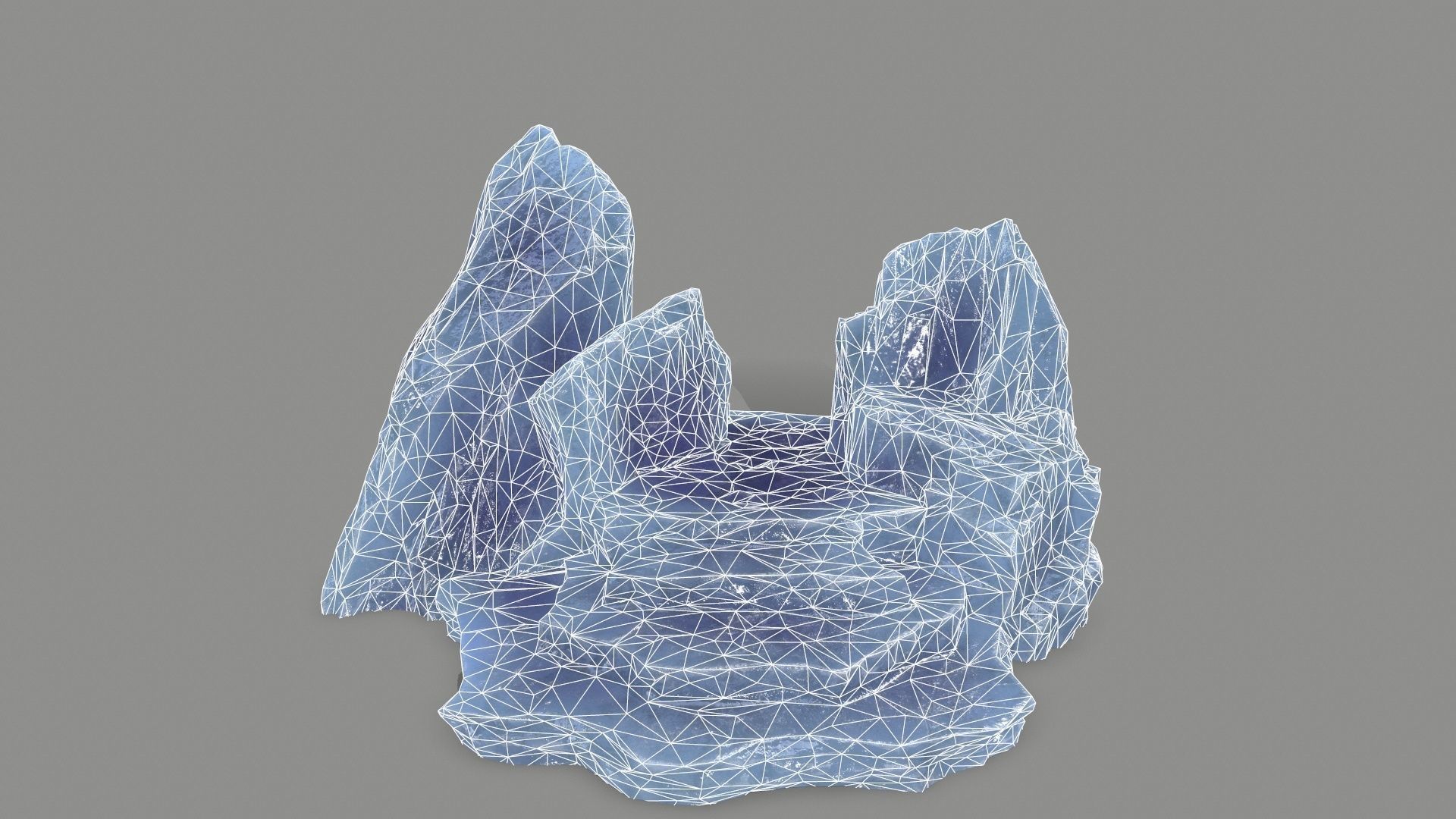 Stone crystal Low-poly 3D model_8