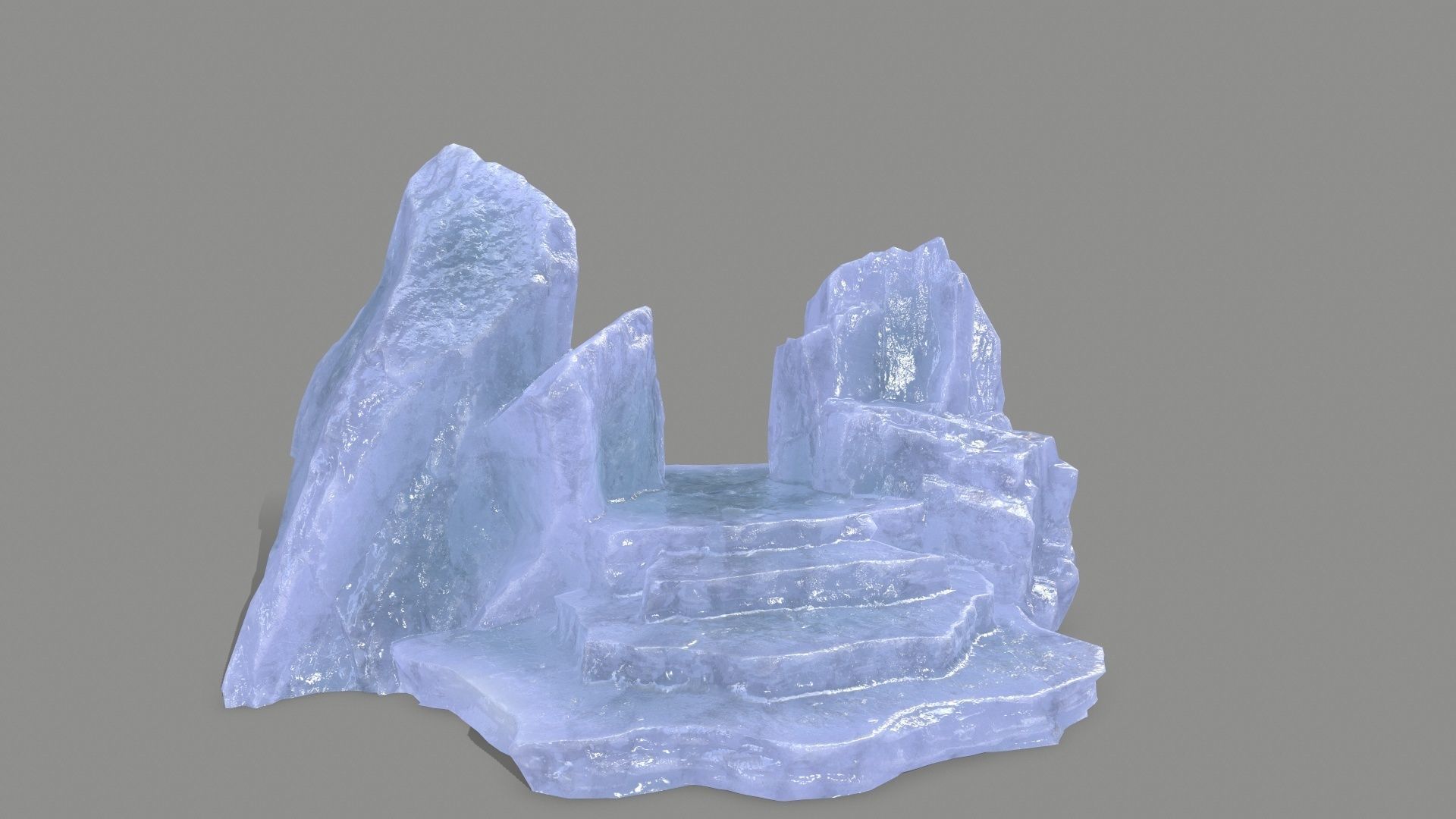 Stone crystal Low-poly 3D model_1