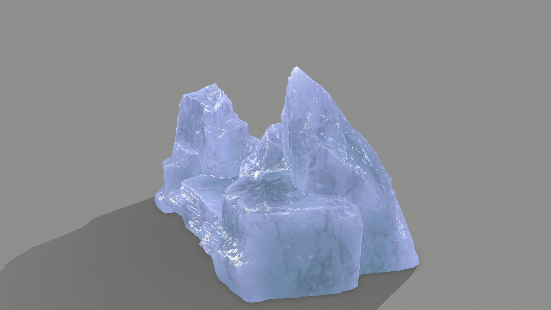 Stone crystal Low-poly 3D model_4