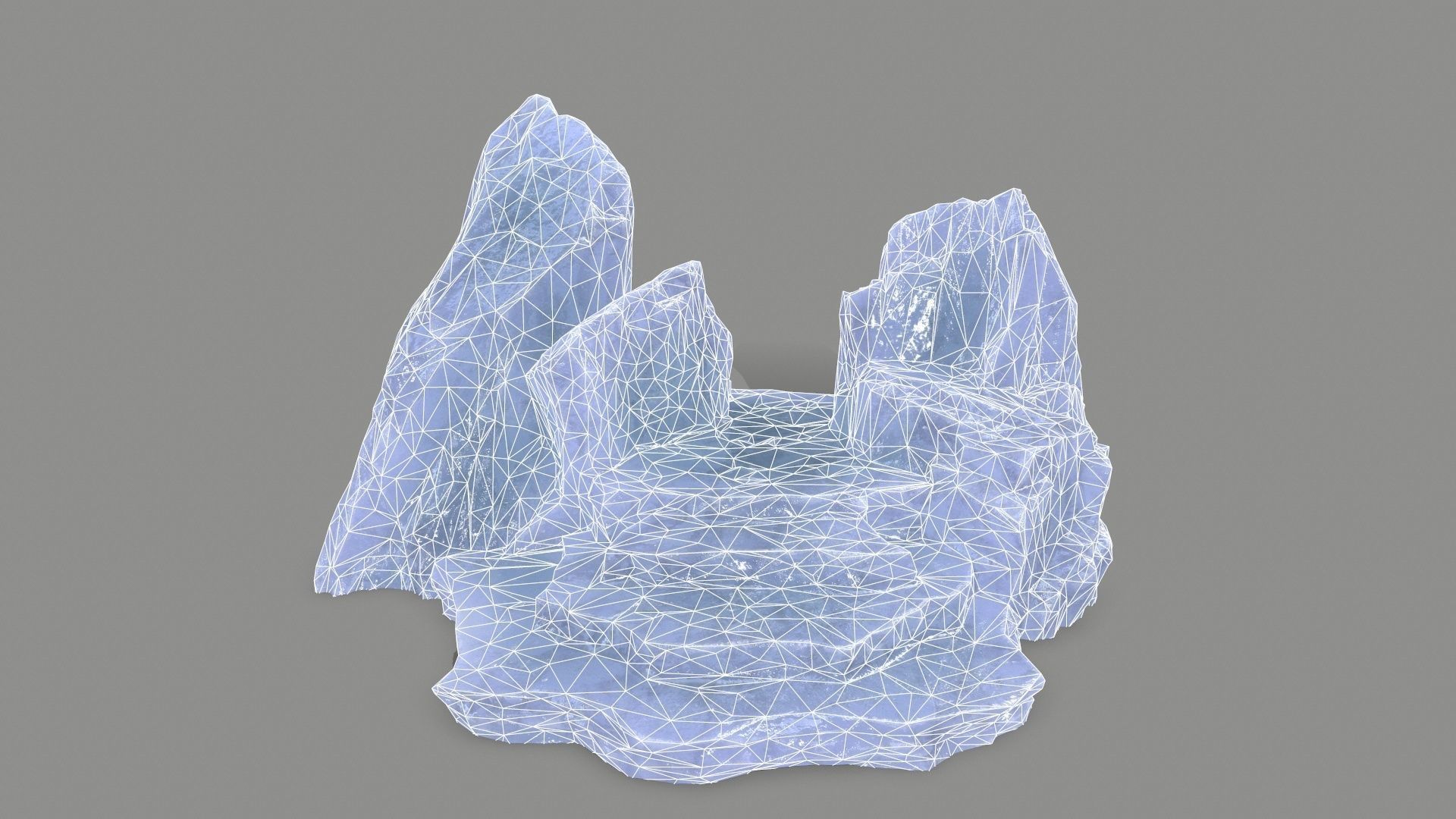 Stone crystal Low-poly 3D model_8