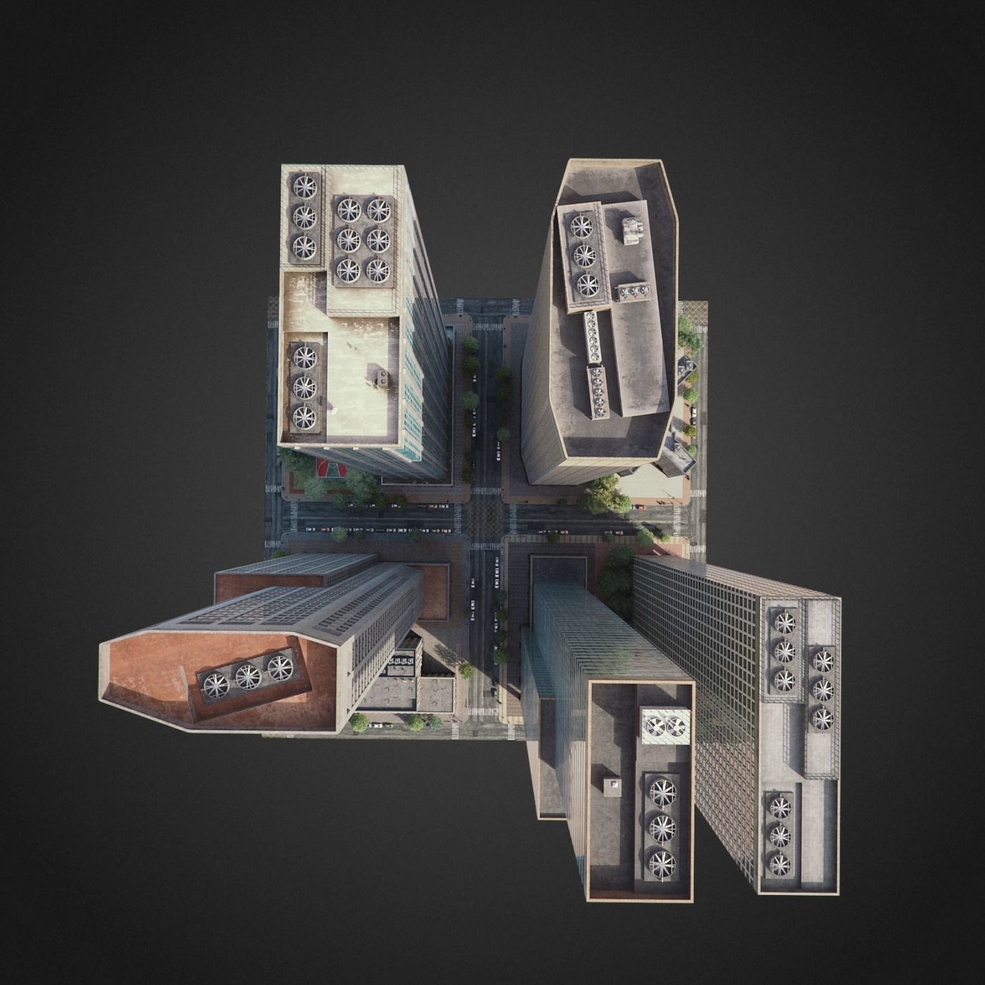 City District H1-H7 3D model_12