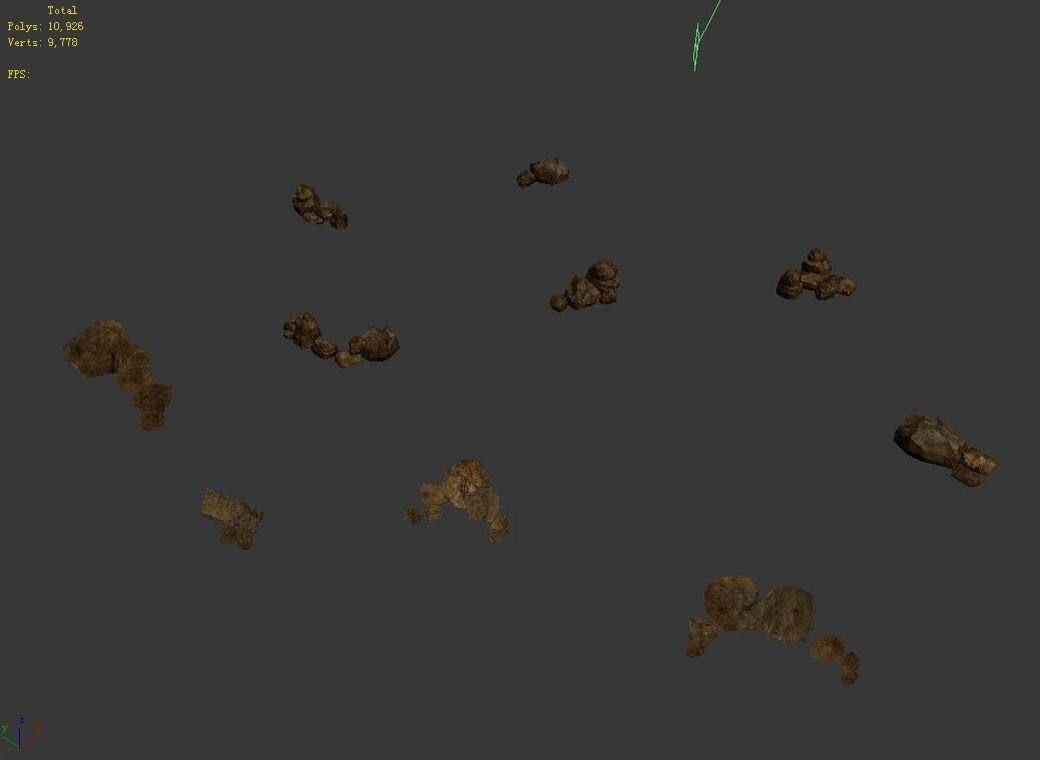 Broken - Stone 03 3D model_3