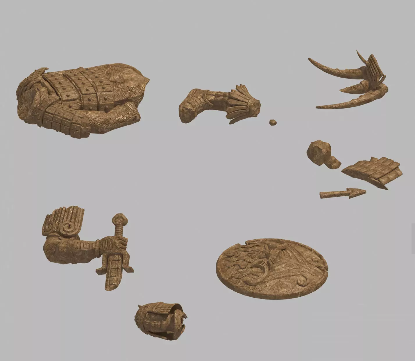 Broken - Soldier Sculpture 03 3D model_0