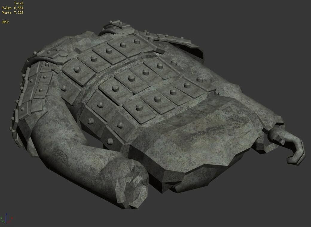 Broken Soldier Statue - Stone Rubble 01 3D model_3
