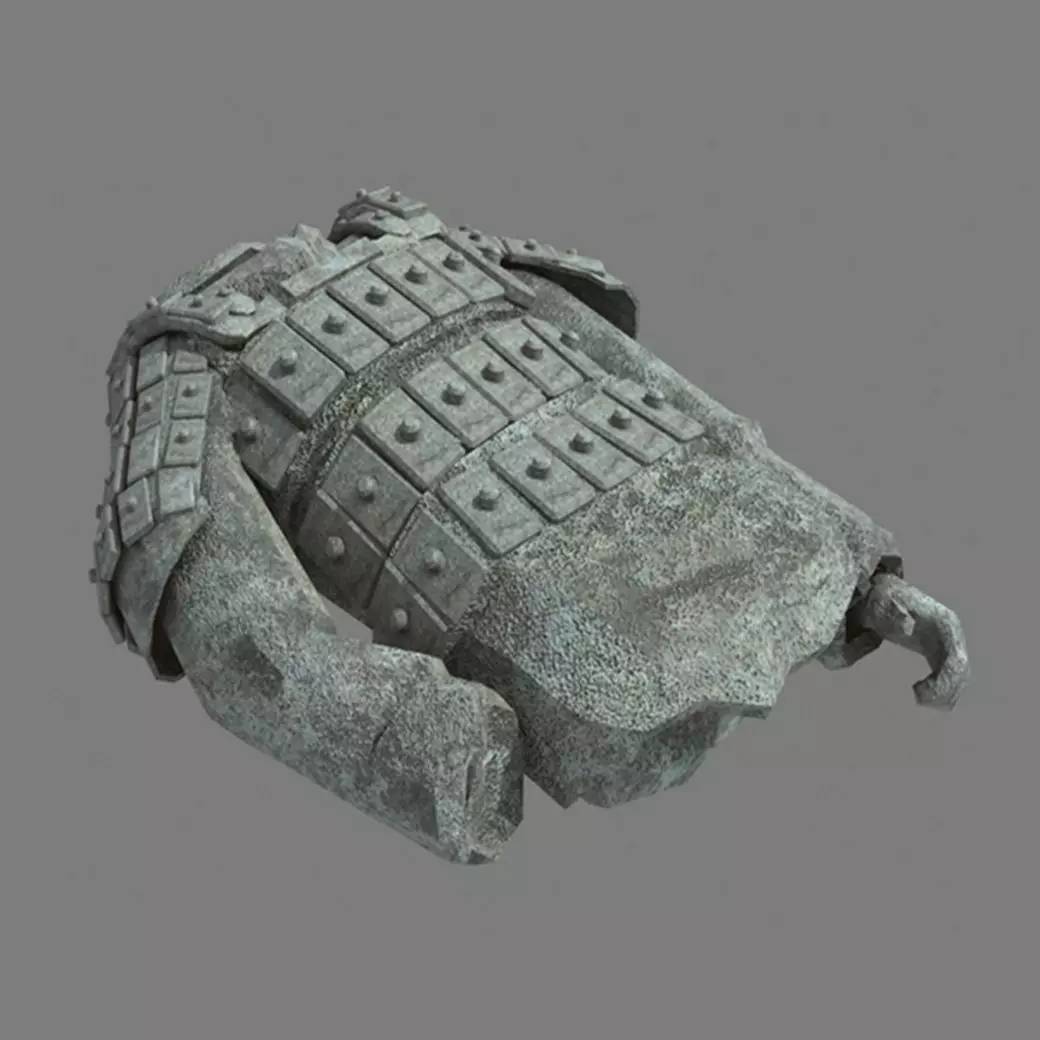 Broken Soldier Statue - Stone Rubble 01 3D model_0