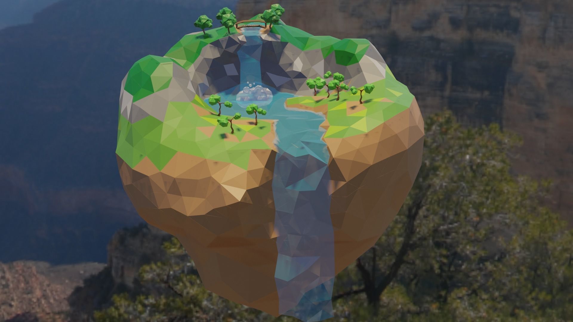 low poly island