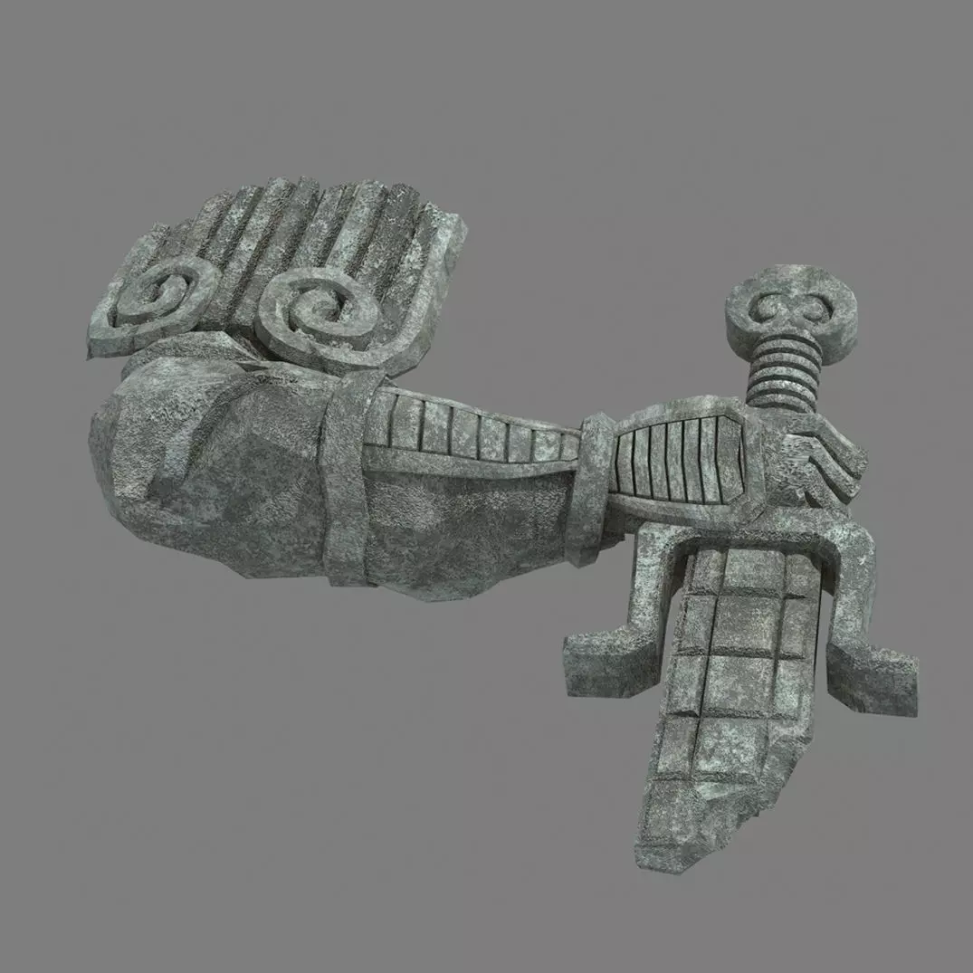 Broken Soldier Statue - Stone Rubble 06 3D model