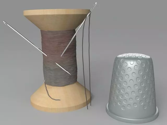 Thread and Needles 3D model