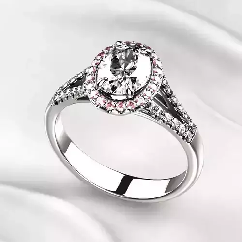 Oval Diamond Gold Ring