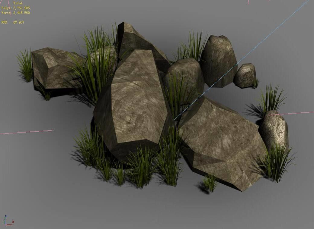 Brushwood - Gravel 03 3D model_2