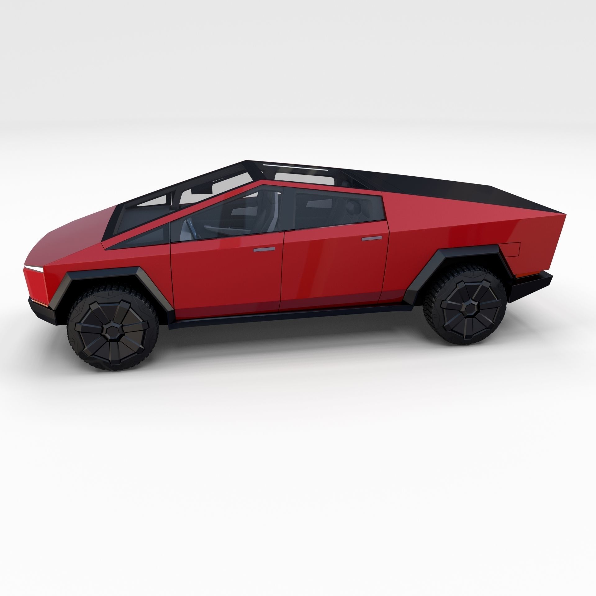 Tesla Cybertruck with interior Red 3D model_7