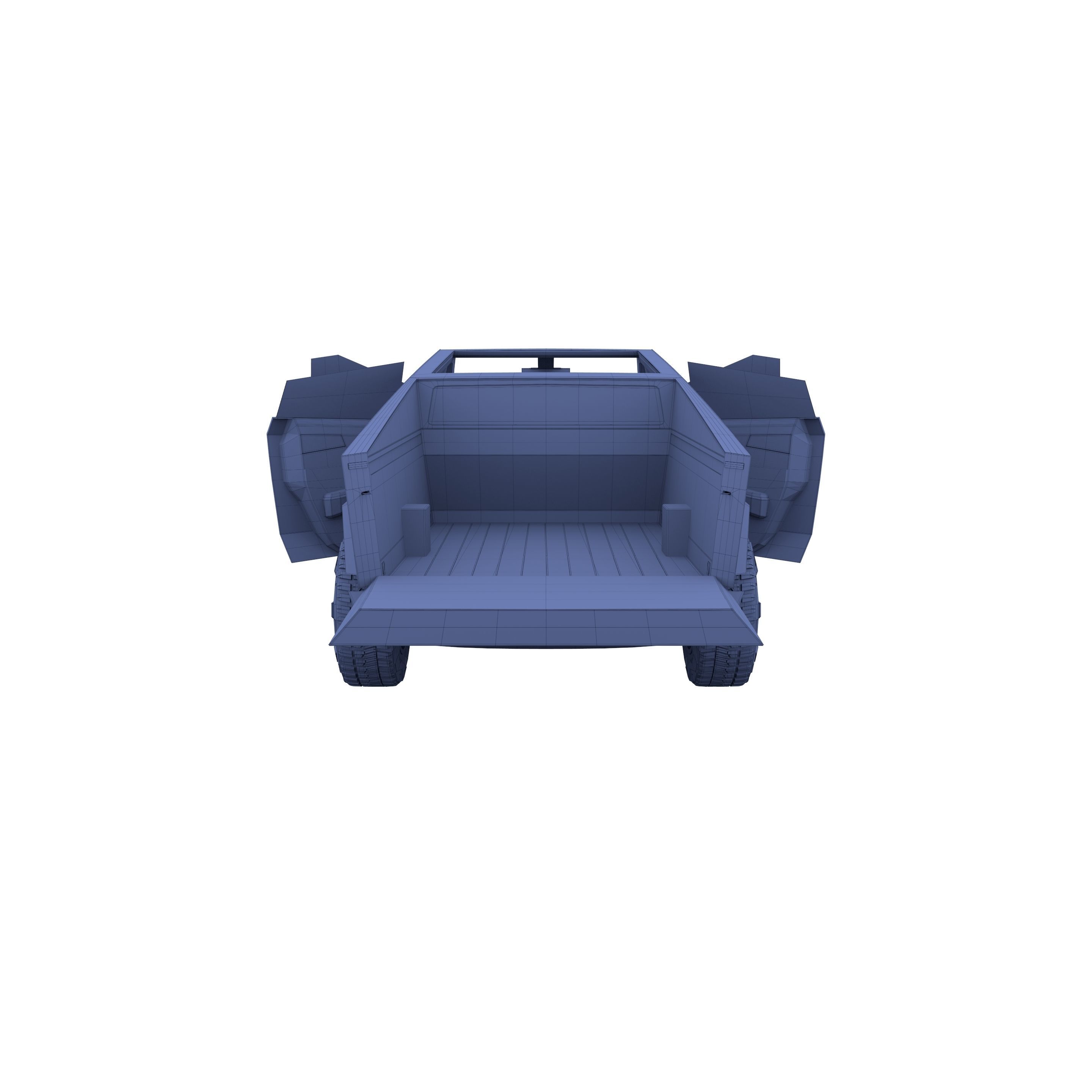 Tesla Cybertruck with interior Red 3D model_27