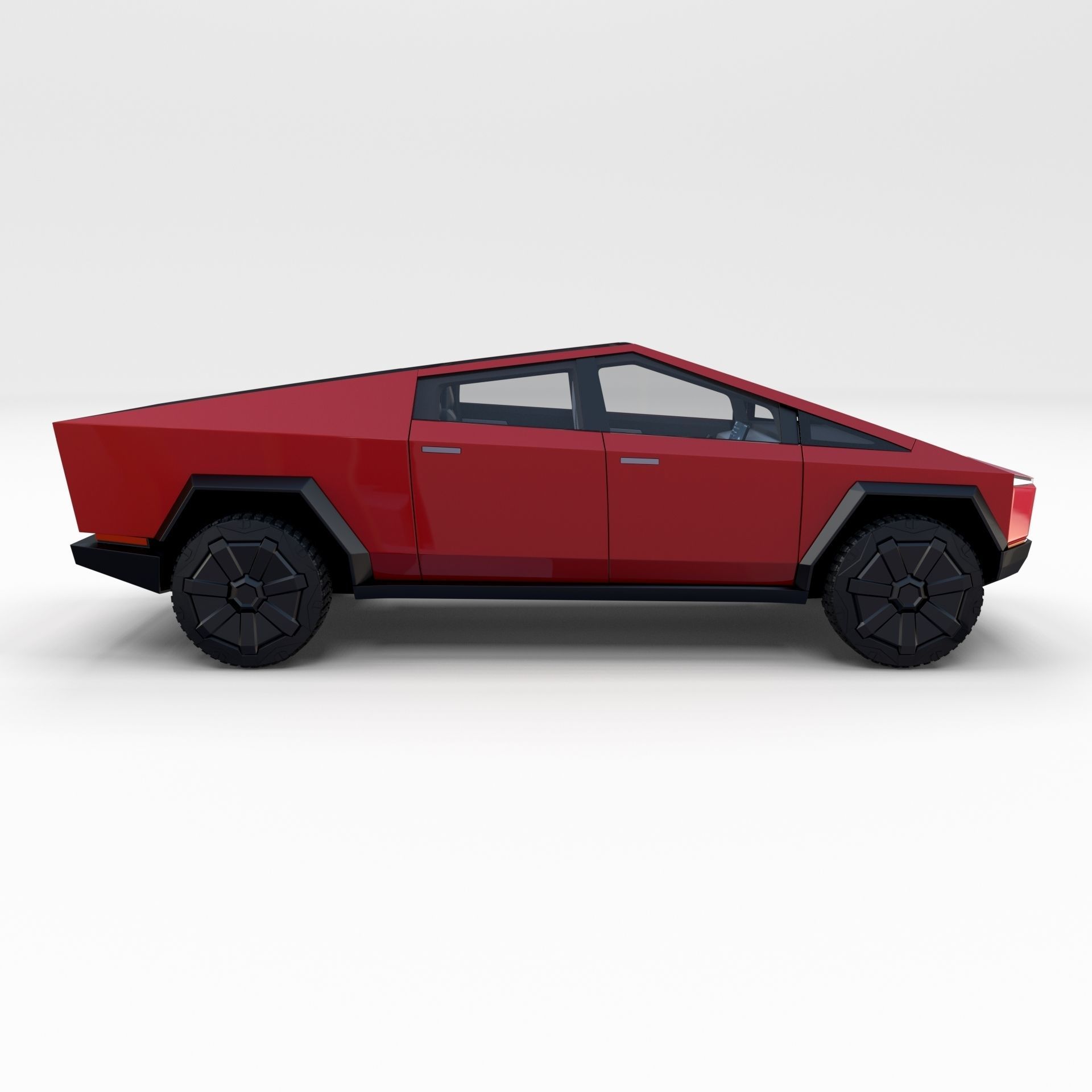 Tesla Cybertruck with interior Red 3D model_5